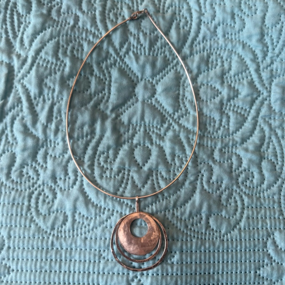 Silpada Silver Circle Pendant Necklace